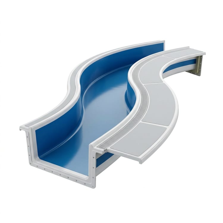 Sección de piscina de río lento